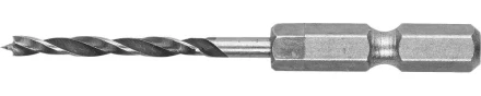 ЗУБР &quot;ЭКСПЕРТ&quot;. Сверло по дереву, М-образная заточка, шестигранный хвостовик 1/4&quot;, 3х60мм 29423-060-03 купить в Нефтеюганске