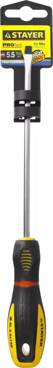 Отвертка STAYER "PROFI" "PROTech", двухкомп рукоятка, намагниченная, Cr-Mo, SL5,5x150мм 25131-05-15_z02 купить в Нефтеюганске