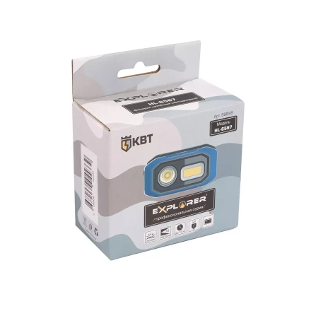 Фонарик налобный светодиодный со встроенным аккумулятором КВТ HL-6567 (88899) купить в Нефтеюганске