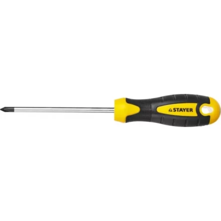 Отвертка STAYER &quot;MASTER&quot; &quot;ТECHNO&quot;, двухкомпонентная рукоятка, магнитный наконечник, Cr-V, PH1x100мм 2508-1-10_z02 купить в Нефтеюганске