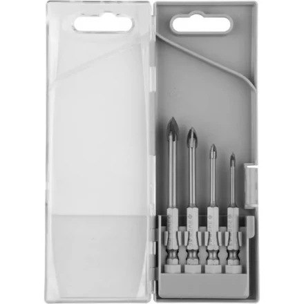 Набор ЗУБР &quot;ПРОФЕССИОНАЛ&quot;: Сверла по кафелю, керамике, с четырьмя режущими лезвиями 3, 4, 6, 8 мм, 4 шт 29845-H4_z01 купить в Нефтеюганске