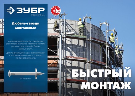 ЗУБР ДГМ, 30 x 4.5 мм, цинк, 1 кг, монтажный дюбель-гвоздь , Профессионал (3063-45-30-1) купить в Нефтеюганске