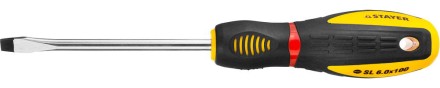 Отвертка STAYER &quot;PROFI&quot; &quot;PROTech&quot;, двухкомп рукоятка, намагниченная, Cr-Mo, SL6,0x100мм 25131-06-10_z02 купить в Нефтеюганске