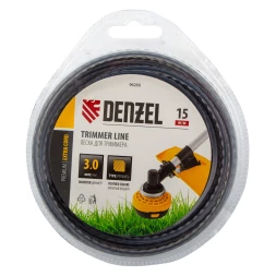 Леска для триммера двухкомпонентная зубчатый квадрат Denzel, 3,0мм х 15м, блистер EXTRA CORD 96260