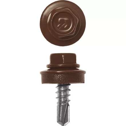 Саморезы ЗУБР &quot;ПРОФЕССИОНАЛ&quot; окраш., RAL 8017 шокол.-коричн., для крепл. кров. матер. к металл. констр., 5.5x25мм, 420шт 4-300315-55-025-8017 купить в Нефтеюганске