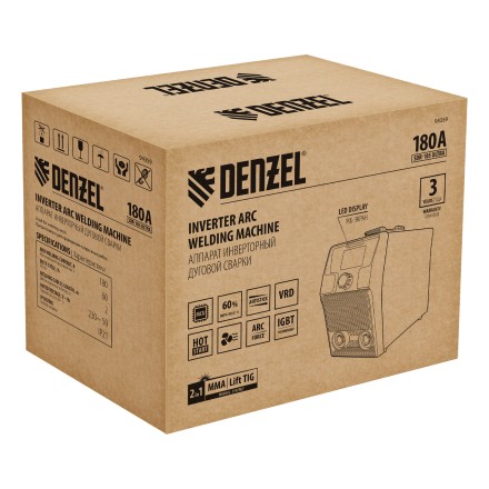 Аппарат инвертор. дуговой сварки Denzel SDR-185 Ultra, 180 А, ПВ 60% 94359 купить в Нефтеюганске