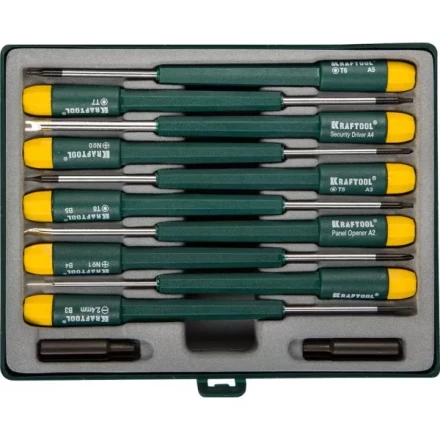 Набор KRAFTOOL Отвертки для ремонта мобильных телефонов, 12 предметов 25616-H12 купить в Нефтеюганске