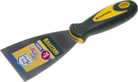 Шпательная лопатка KRAFTOOL с 2-компонент ручк, профилиров нержав полотно, 75мм 10035-075 купить в Нефтеюганске