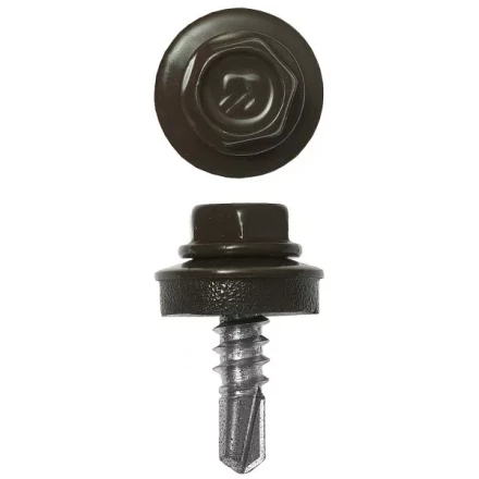 Саморезы ЗУБР окраш., RAL 8028 земел.-коричн., для крепл. кров. матер. к металл. констр., 5.5x25мм, 1800шт 4-300310-55-025-8028 купить в Нефтеюганске