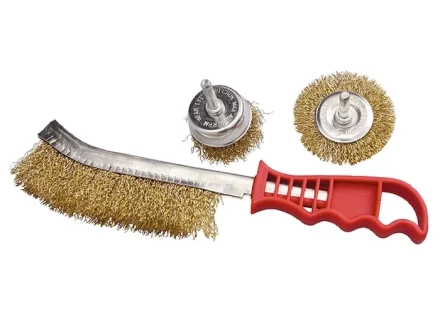 Набор щеток для дрели 3 шт 1 плоская 65 мм 50 мм &quot;чашка&quot; ручная металлическая MATRIX 74484 купить в Нефтеюганске