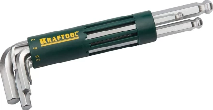 Набор KRAFTOOL: Ключи имбусовые длинные с шариком, Cr-Mo сталь, держатель-рукоятка, HEX 2-10мм, 8 пред 27431-2_z01 купить в Нефтеюганске