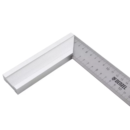 Угольник стальной 250 мм, нержавеющая сталь, градуировка, алюминиевое основание Denzel 32396 купить в Нефтеюганске