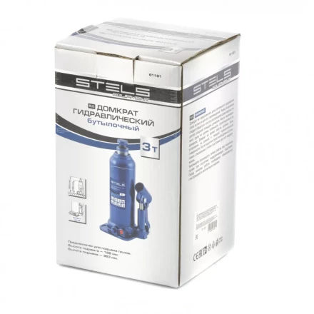 Домкрат гидравлический бутылочный 3 т h подъема 188-363 мм Stels 51161 купить в Нефтеюганске