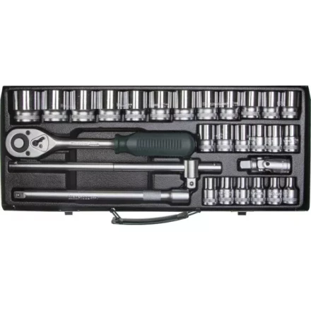 Набор торцовых головок KRAFTOOL &quot;INDUSTRIE QUALITAT&quot; (1/2&quot;) универсальный, Cr-V, металлический кейс, 28 предметов 27892-H28_z01 купить в Нефтеюганске