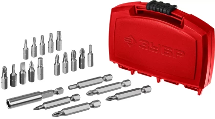 ЗУБР биты МХ-21, CR-V, с магнитным адаптером, набор в компактном ударопрочном боксе (26600-H21) купить в Нефтеюганске