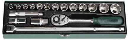 Набор торцовых головок KRAFTOOL &quot;INDUSTRIE QUALITAT&quot; (1/2&quot;) универсальный, Cr-V, металлический кейс, 18 предметов 27892-H18 купить в Нефтеюганске