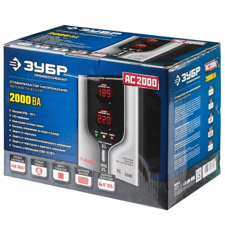 ЗУБР 2000ВА, 2 кВт, автоматический стабилизатор напряжения, Профессионал (59375-2) купить в Нефтеюганске