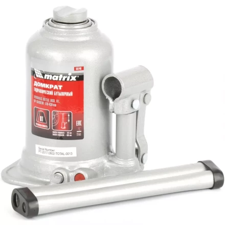Домкрат гидравлический бутылочный телескопический 8 т подъем 170-430 мм MATRIX 50749 купить в Нефтеюганске