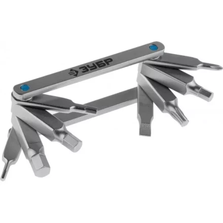 Набор ЗУБР &quot;ЭКСПЕРТ&quot;: Ключи имбус,универс,складные,Cr-V,сатинир покрытие,суперкомпактный,HEX,TORX,PH №1,SL 5мм,8-в-1 27423-H8 купить в Нефтеюганске