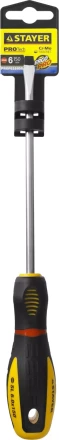 Отвертка STAYER &quot;PROFI&quot; &quot;PROTech&quot;, двухкомп рукоятка, намагниченная, Cr-Mo, SL6,0x150мм 25131-06-15_z02 купить в Нефтеюганске