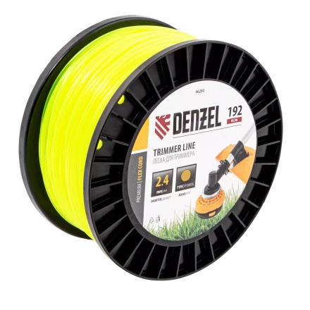 Леска для триммера круглая Denzel, 2,4мм х 192м, на DIN катушке FLEX CORD, 96280 купить в Нефтеюганске
