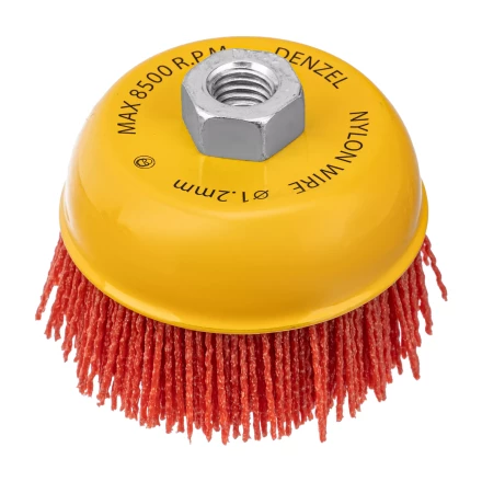 Щетка для УШМ Denzel, 100 мм, Чашка, нейлоновая щетина, М14, 74469 купить в Нефтеюганске