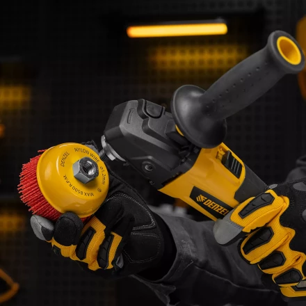 Щетка для УШМ Denzel, 100 мм, Чашка, нейлоновая щетина, М14, 74469 купить в Нефтеюганске