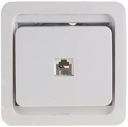 Розетка СВЕТОЗАР &quot;ГАММА&quot; телефонная одинарная, цвет белый SV-54117-W купить в Нефтеюганске