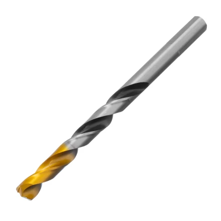 Сверло спиральное по металлу Denzel 8 x 117мм, Р6М5, Golden Tip, многогранная заточка, 718282 купить в Нефтеюганске