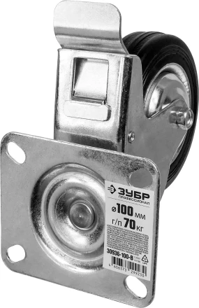 Колеса поворотные с тормозом из литой резины с металлическим диском серия ПРОФЕССИОНАЛ купить в Нефтеюганске