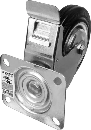 Колеса поворотные с тормозом из литой резины с металлическим диском серия ПРОФЕССИОНАЛ купить в Нефтеюганске