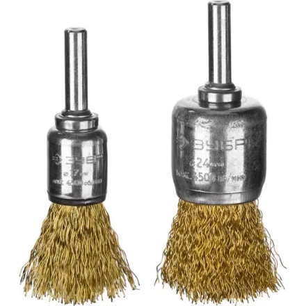 ЗУБР "ПРОФЕССИОНАЛ". Набор щеток кистевых для дрели, витая стальная латунированная проволока 0,3мм, для дрели, 2шт 3532-H2_z02 купить в Нефтеюганске