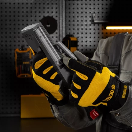 Степлер мебельный Denzel 40213, пластиковый корпус, тип 53, 6-14 мм, тип 300, 15 мм, тип 500, 15 мм купить в Нефтеюганске