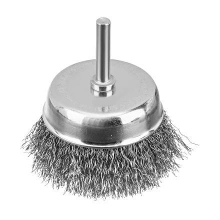 Набор щеток для дрели Denzel, 2 Плоские 50-75мм, 3 Чашки 25-50-75мм, шпилька,  нерж.вит. проволока 74493 купить в Нефтеюганске