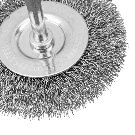 Набор щеток для дрели Denzel, 2 Плоские 50-75мм, 3 Чашки 25-50-75мм, шпилька,  нерж.вит. проволока 74493 купить в Нефтеюганске