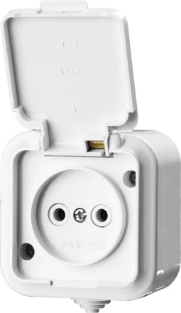 Розетка STAYER &quot;MASTER&quot; &quot;MAXIMA&quot; одноместная, с защитной крышкой, IP54, 10А, 220В 54305-W купить в Нефтеюганске