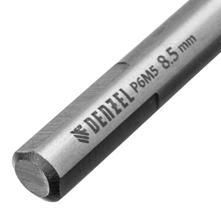 Сверло спиральное по металлу Denzel, 8,5 x 117мм, Р6М5, Golden Tip, многогранная заточка, 718283 купить в Нефтеюганске