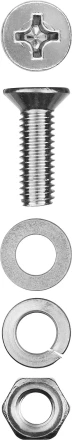 Винт (DIN965) в комплекте с гайкой (DIN934), шайбой (DIN125), шайбой пруж. (DIN127), M6 x 20 мм, 12 шт, ЗУБР 303456-06-020 купить в Нефтеюганске