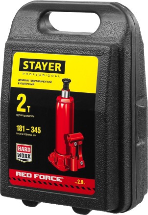 Домкрат STAYER &quot;PROFI&quot; гидравлический бутылочный, в кейсе, 2т, 148-278мм 43160-2-K купить в Нефтеюганске