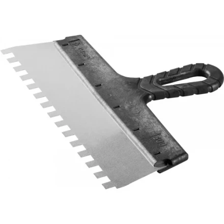 Шпатель ЗУБР &quot;МАСТЕР&quot; ФАСАДНЫЙ, нержавеющее полотно, 300мм, зуб 10х10мм 10078-30-10 купить в Нефтеюганске