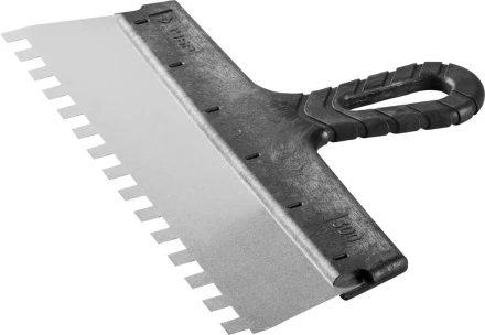 Шпатель ЗУБР &quot;МАСТЕР&quot; ФАСАДНЫЙ, нержавеющее полотно, 300мм, зуб 10х10мм 10078-30-10 купить в Нефтеюганске