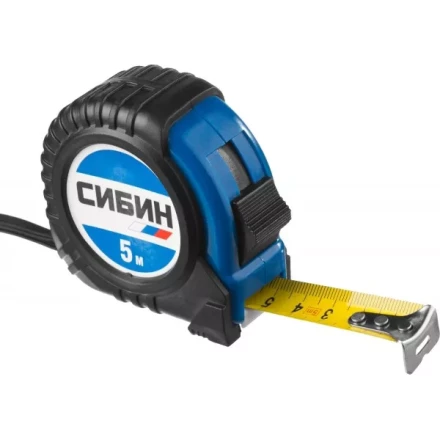 Рулетка СИБИН, обрезиненный пластиковый корпус, 5м/19мм 34019-05-19 купить в Нефтеюганске