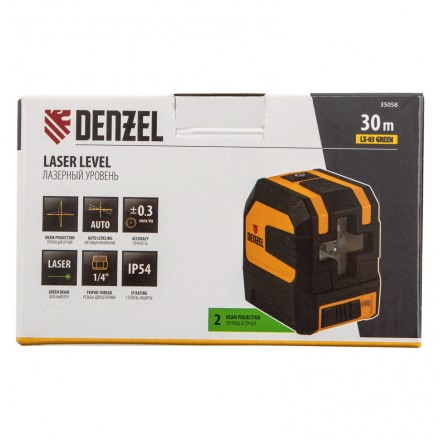 Лазерный уровень LX 03 Green, 30 м, 520 нм, резьба 1/4&quot; Denzel 35058 купить в Нефтеюганске