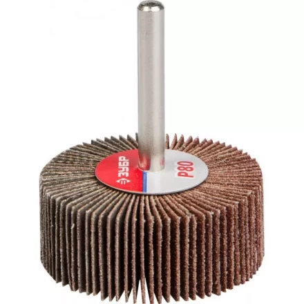 Круг шлифовальный ЗУБР &quot;МАСТЕР&quot; веерный лепестковый, на шпильке, тип КЛО, зерно-электрокорунд нормальный, P80, 20х50мм 36601-080 купить в Нефтеюганске