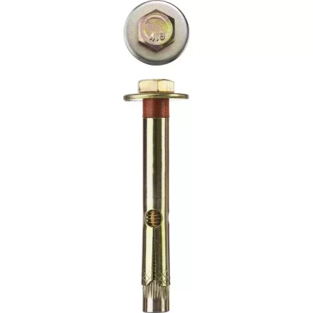 Болт анкерный ЗУБР с пластиковым кольцом, желтопассивированный, 16х110мм, ТФ2, 8шт 4-302312-16-110 купить в Нефтеюганске