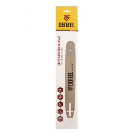 Шина для бензопилы Denzel DGS-4516, длина 40 см (16&quot;), шаг 3/8&quot;, паз 1.3 мм, 57 звеньев купить в Нефтеюганске