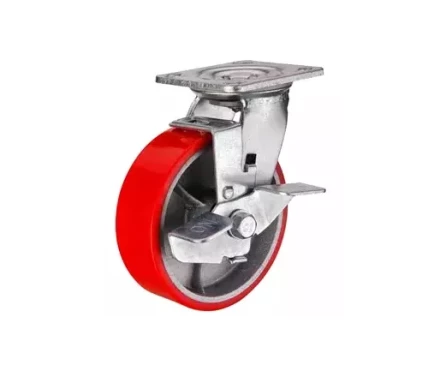 Колесо большегрузное поворотное SCpb 93 75 мм полиуретановое с тормозом (F) 1027219 купить в Нефтеюганске