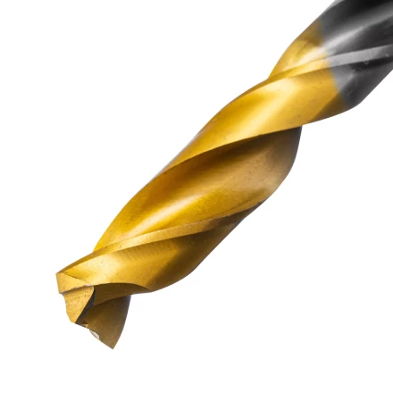 Сверло спиральное по металлу Denzel 9 x 125мм, Р6М5, Golden Tip, многогранная заточка, 718284 купить в Нефтеюганске