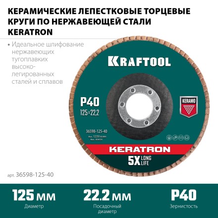 Круги лепестковые керамические торцевые 36598-125-40 купить в Нефтеюганске