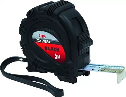Рулетка Black 3 м х 16 мм обрезиненный корпус  MATRIX 31013 купить в Нефтеюганске